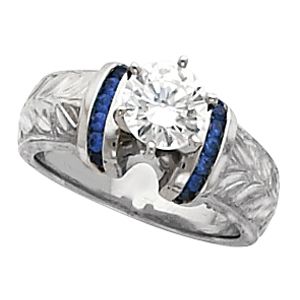 Hand-Engraved Engagement Base Ring Mounting