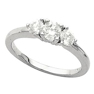 3-Stone Anniversary Ring Mounting for Round Gemstones