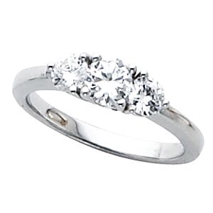 3-Stone Anniversary Ring Mounting for Round Gemstones