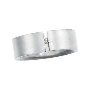8mm Titanium Comfort Fit .025 ct Diamond Band