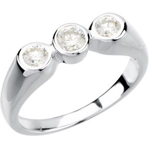3-Stone Anniversary Ring Mounting for Round Gemstones