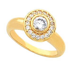 Bezel Engagement Ring Mounting with Heart Design
