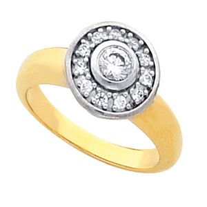 Bezel Engagement Ring Mounting with Heart Design