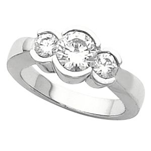 3-Stone Engagement Ring or Band Mounting