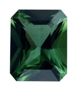Emerald/Octagon Genuine Green (Chrome) Tourmaline (Black Box)