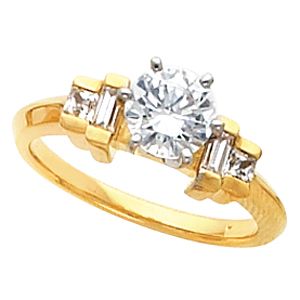 Engagement Mounting with Baguette Accents or Matching Bands