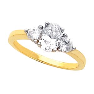 3-Stone Engagement Ring Mounting & Band