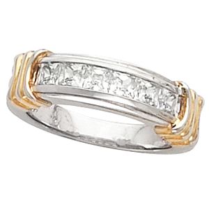 Princess-Cut Ladies or Gents Wedding Band Mounting