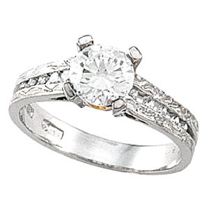Hand-Engraved Engagement Ring Mounting or Band