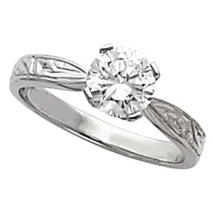 Hand-Engraved Engagement Ring, Mounting or Band