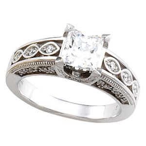 Cathedral Engagement Ring Mounting & Band