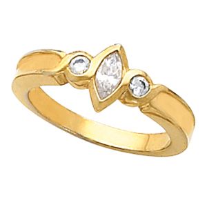3-Stone Engagement Ring or Band Mounting 