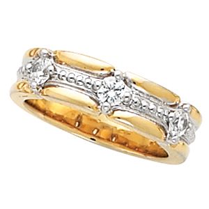 3-Stone Anniversary Ring Mounting for Round Gemstones