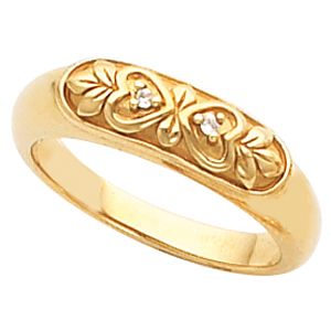 Heart & Leaf Design Band for Diamonds