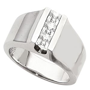 3-Stone Fashion Ring for Square or Princess-Cut Stones