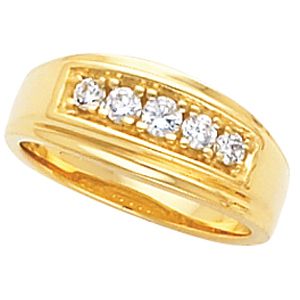 5-Stone Ladies or Gents Wedding Band Mounting