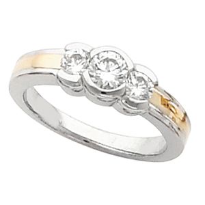 3-Stone Anniversary Ring Mounting for Round Gemstones