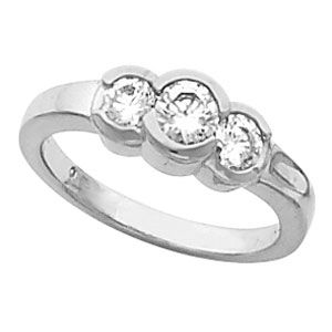 3-Stone Anniversary Ring Mounting for Round Gemstones