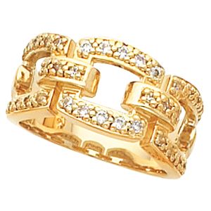Openwork Link Design Ring