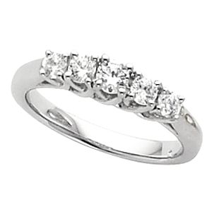 5-Stone Woven-Prong Anniversary Ring Mounting