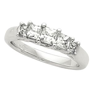 5-Stone Woven-Prong Anniversary Ring Mounting
