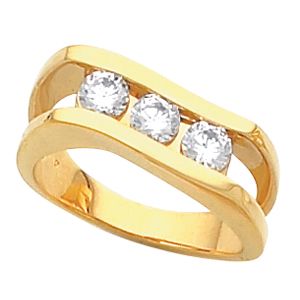 3-Stone Channel-Set Ring