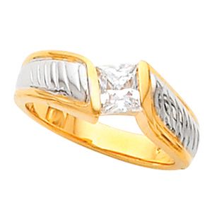 Princess Solitaire Bypass Ring Mounting