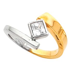 Princess Solitaire Bypass Ring Mounting