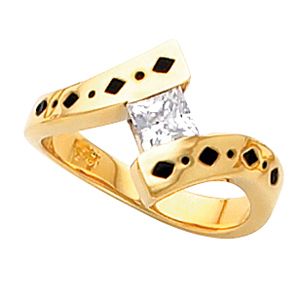 Princess Solitaire Bypass Ring Mounting