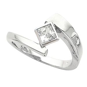 Princess Solitaire Bypass Ring Mounting