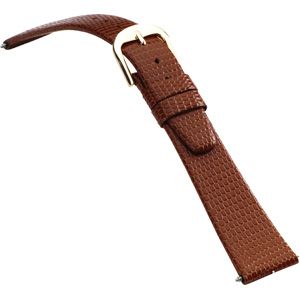 18mm Men's Regular Flat Lizard-Grain Tan Watch Strap