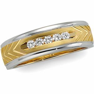 1/5 ct tw Two Tone Diamond Duo Band