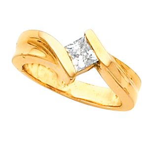 Princess Solitaire Bypass Ring Mounting