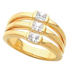 3-Stone Multi-Row Ring 
