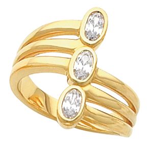 3-Stone Bypass Ring for Oval Stones