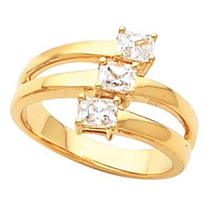 3-Stone Multi-Row Fashion Ring