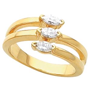 3-Stone Multi-Row Ring for Marquise Stones