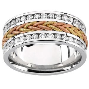 8mm Handwoven Tri-Color Eternity Band Mounting