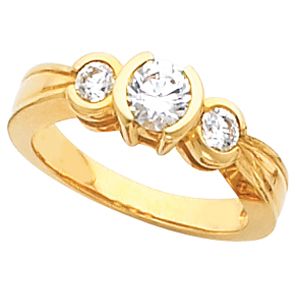 3-Stone Anniversary Ring Mounting for Round Gemstones