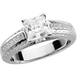 Cathedral-Style Engagement Ring Base  Mounting