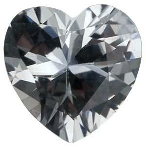 Heart Genuine White Sapphire (Black Box)