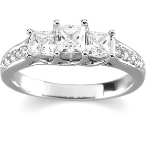 3-Stone Woven-Prong Anniversary Ring Mounting