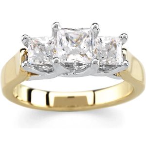 3-Stone Woven-Prong Anniversary Ring Mounting