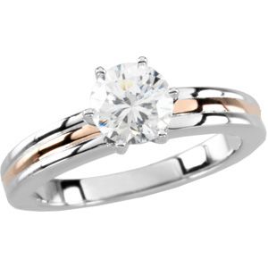 14k White & Rose Engagement Base