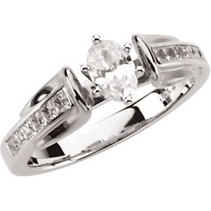 14K White & Rose Gold Engagement Mounting or Matching Wedding Band