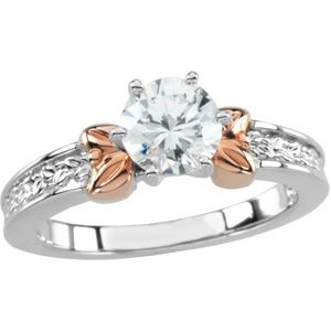 14K White & Rose Gold Engagement Ring Mounting