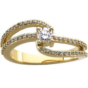 Micro Prong Set Ring Mounting for Round Gemstones 