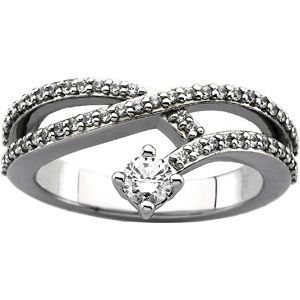 Micro Prong Set Ring Mounting for Round Gemstones 