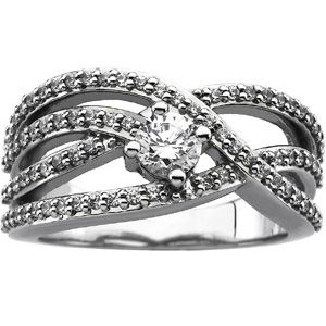 Micro Prong Set Ring Mounting for Round Gemstones 