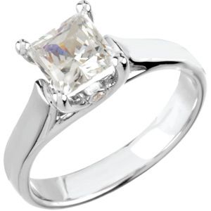 Woven Solitaire Engagement Ring Mounting with Accent